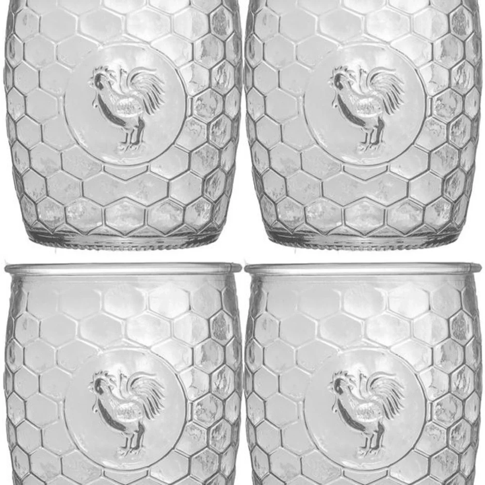 Circleware pack of 4 rooster glass cups